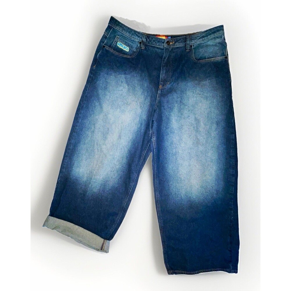 Empyre Ultra Wide Skate Jean Shorts Jorts skatecore streetwear 38 Baggy Y2K